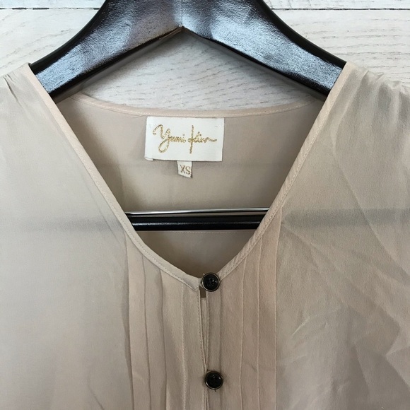 Yumi Kim Pink Silk Blouse Shirt Top XS Extra Small - Picture 3 of 5